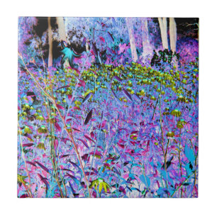 Carreau Chartreuse impressionniste et fleurs du jardin Aqu