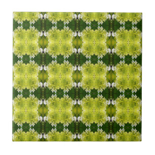 Carreau Chartreuse Vert Abstrait Hydrangea Blooms Motif