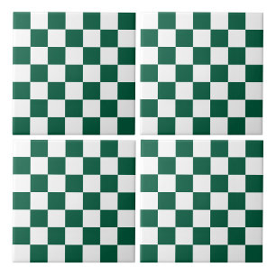 Carreau Chasseur À damiers vert et blanc