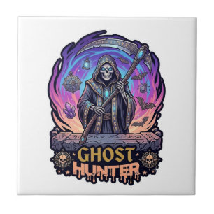Carreau Chasseur de fantômes Faucheur Squelette Faux Fl Pu