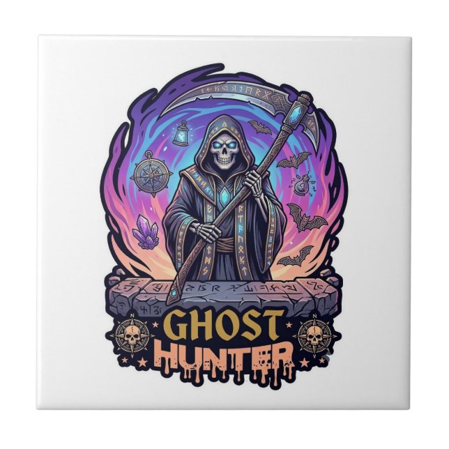 Carreau Chasseur de fantômes Faucheur Squelette Faux Fl Pu (Devant)