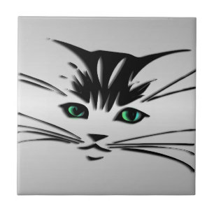 Carreau Chat à oeil vert