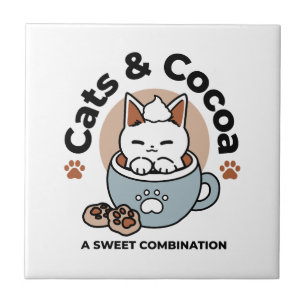 Carreau Chat adorable en Mug Conception de vacances - Chat