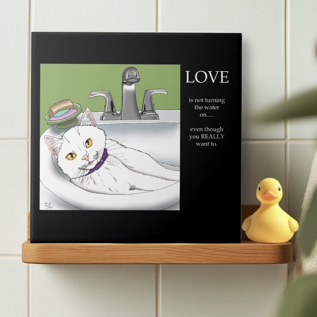 Carreau Chat blanc lavabo (Créateur téléchargé)