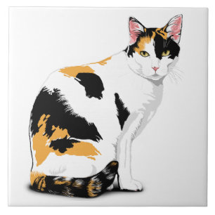 Carreau Chat calico personnalisé