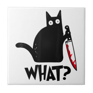 Carreau Chat Ce Chat Noir Drôle Chemise Meurtre Chat Avec
