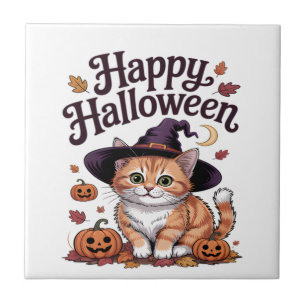 Carreau Chat Citrouille Joyeux Halloween