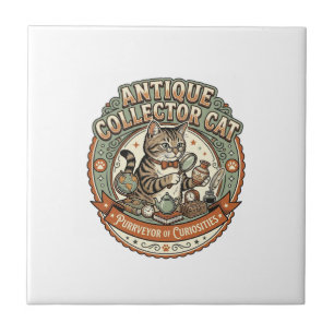 Carreau Chat Collectionneur D'antiquités Chat Collectionne