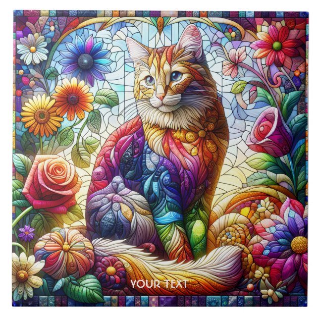 Carreau Chat couché en verre mou Imaginaire (Devant)