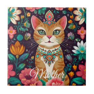 Carreau Chat Couronné Bijou
