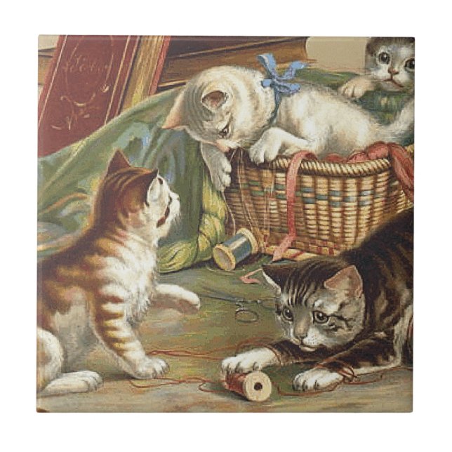 Carreau Chat curieux de PIÈCE EN T (Devant)