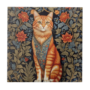 Carreau Chat de gingembre William Morris Inspiré Floral
