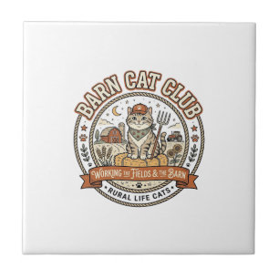 Carreau Chat de grange Club Chat Agriculteur Mashup d'anim