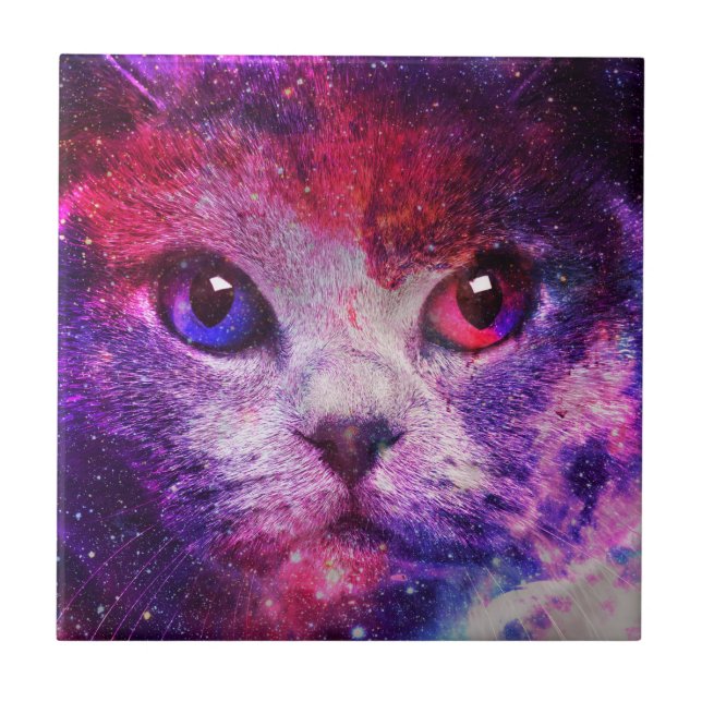 Carreau Chat de la galaxie violette  (Devant)