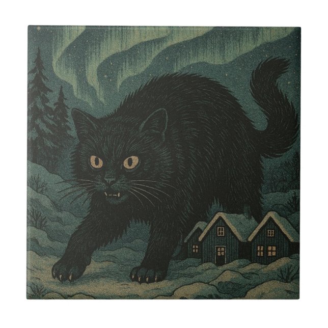 Carreau Chat de Noël islandais Yule (Devant)