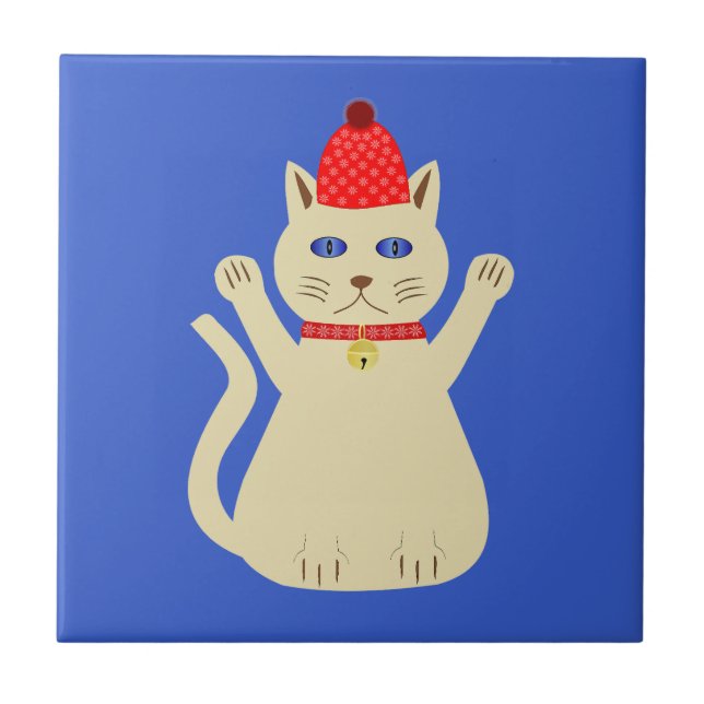Carreau Chat de Noël mignon (Devant)
