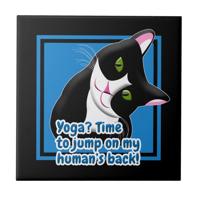 Carreau Chat de Yoga amusant (Devant)