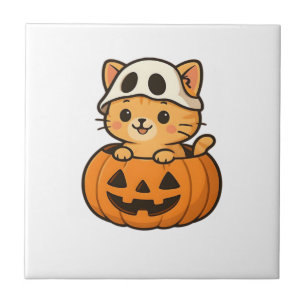 Carreau Chat d'Halloween à l'intérieur d'un T-Shirt Classi