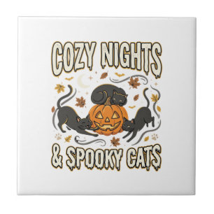 Carreau Chat d'Halloween Magie d'Automne