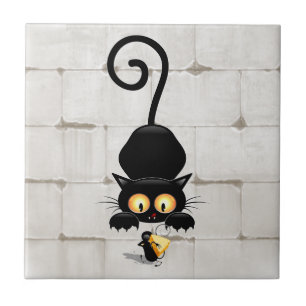 Carreau Chat et souris avec des personnages de dessin amus