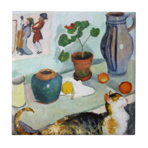 Carreau Chat et vie morte, August Macke
