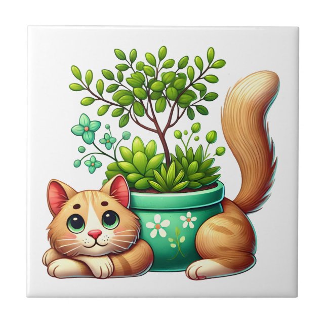 Carreau Chat fantaisiste  (Devant)