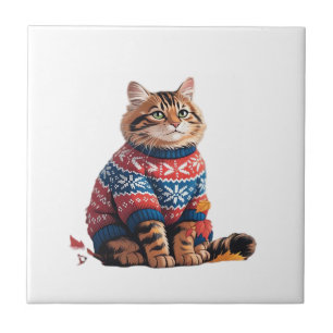 Carreau Chat Feuille Automne Bonjour Drôle de Chat Amateur