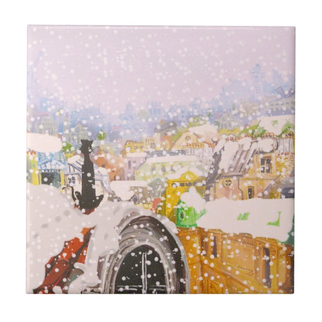 Carreau Chat français sur le toit (Devant)