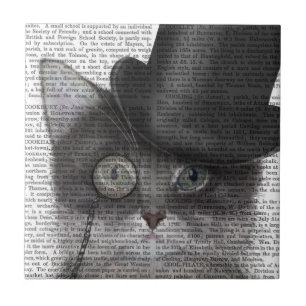 Carreau Chat gris avec chapeau supérieur