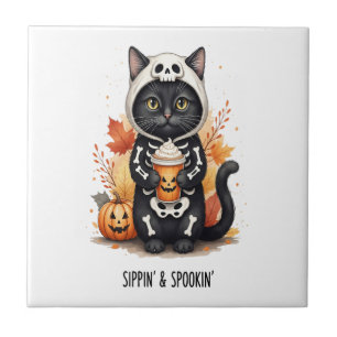 Carreau Chat Halloween Mignon Épouvantable