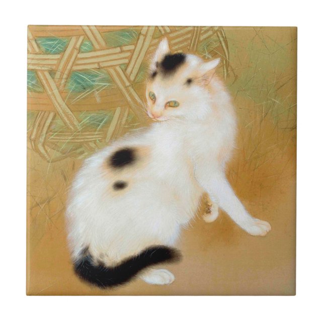 Carreau Chat japonais, Takeuchi Seihō, art japonais (Devant)