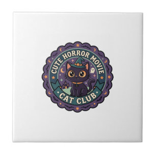 Carreau Chat mignon de film d'horreur T-Shirt - Cu