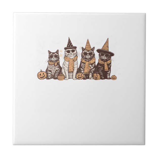 Carreau Chat Mignon Halloween Kitty Animal de compagnie Ha (Devant)