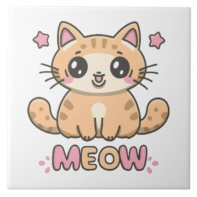 Carreau chat mignon miaou (Devant)