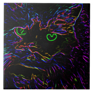 Carreau Chat Neon Glow