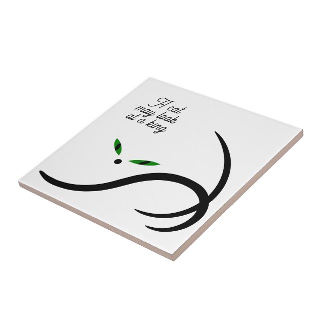 Carreau Chat noir élégant minimaliste (Côté)