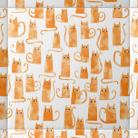 Carreau Chat orange amusant<br><div class="desc">Joli petit chat gingembre orange aquarelle. Art original de Nic Squirrell. Parfait pour les amoureux des animaux.</div>