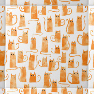 Carreau Chat orange amusant