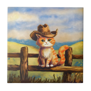 Carreau Chat Papa Peint à l'Aquarelle