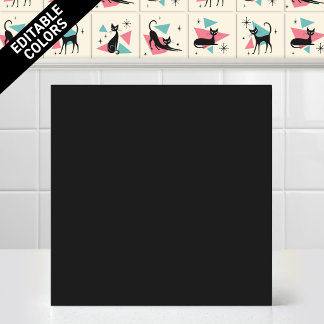 Carreau Chat Rétro Atomique des Années 50 Couleur d'Accent