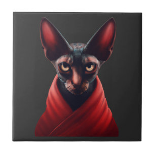 Carreau Chat Sphynx - Demi Chat, Demi-Diable, Maître Sphyn