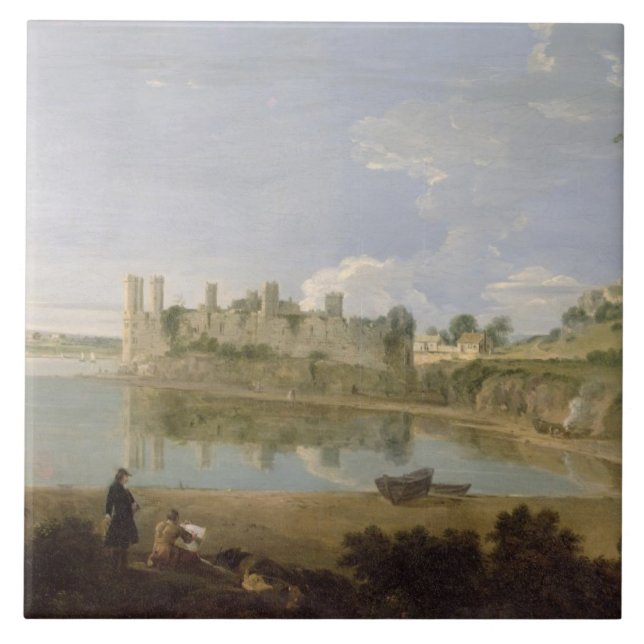 Carreau Château de Caernarvon, c.1745-50 (huile sur la (Devant)