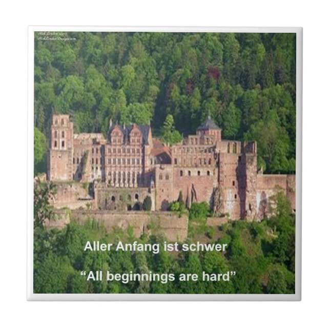Carreau Château De Heidelberg En Allemand & Allemand Dire (Devant)