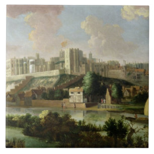 Carreau Château de Windsor vu de la Tamise, c.1700 (huile