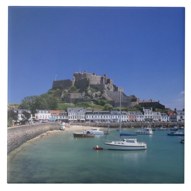 Carreau Château et port du mont Orgueil, Gorey, Jersey (Devant)