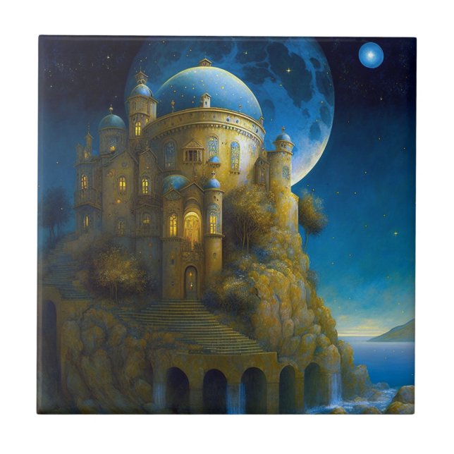 Carreau Château Imaginaire Lune Paysage (Devant)