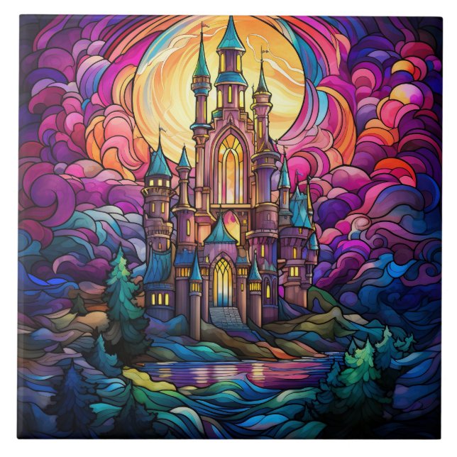 Carreau Château Magique Verre Coloré (Devant)