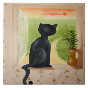 Carreau Chaton dans une fenêtre