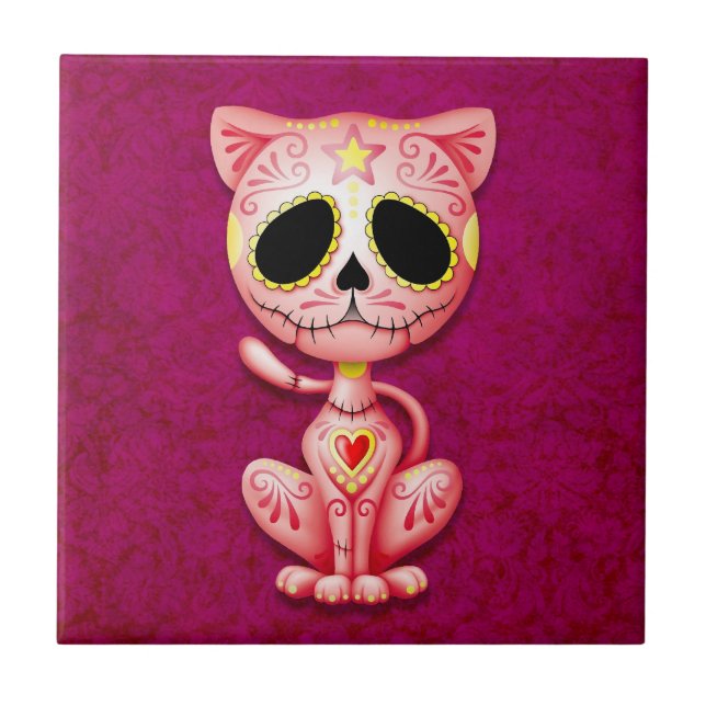 Carreau Chaton de sucre de zombi, rose (Devant)