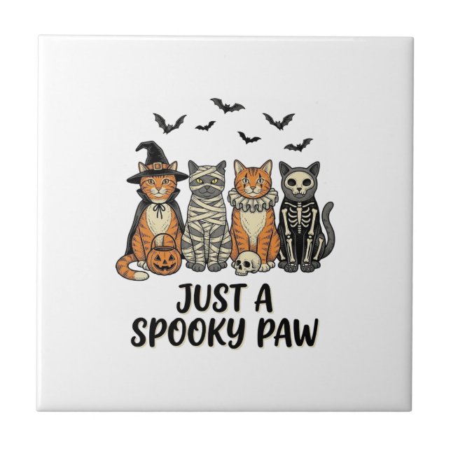 Carreau Chatons Halloween Patte Effrayante Design de Chemi (Devant)